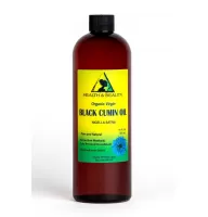 Aceite de semilla de comino negro sin refinar orgánico virgen crudo prensado en frío fresco puro 32 oz