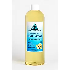 Aceite de nuez de Brasil portador orgánico prensado en frío premium premium fresco 100% puro 16 oz