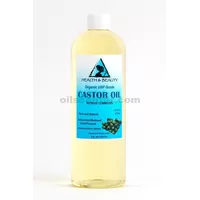 Aceite de ricino orgánico grado usp sin hexano prensado en frío premium fresco puro 48 oz