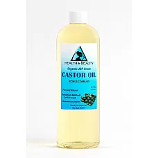 Aceite de ricino orgánico grado usp sin hexano prensado en frío premium fresco puro 16 oz