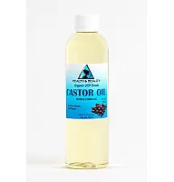 Aceite de ricino orgánico grado usp sin hexano prensado en frío premium fresco puro 4 oz