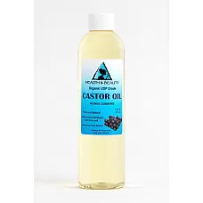 Aceite de ricino orgánico grado usp libre de hexano prensado en frío premium fresco puro 8 oz