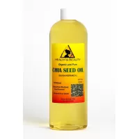 Chia seed oil unrefined organic virgin carrier cold pressed natural fresh 100% pure 16 oz