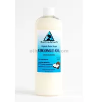 Aceite de coco extra virgen sin refinar, orgánico, prensado en frío, crudo puro, 16 oz