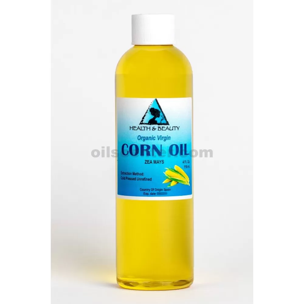 Maíz / aceite de maíz virgen sin refinar orgánico prensado en frío crudo premium puro 4 oz