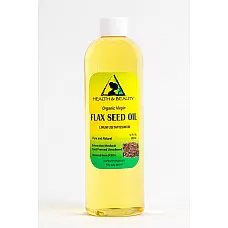 Aceite de semilla de linaza portador orgánico virgen prensado en frío puro 36 oz
