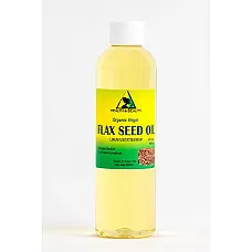 Aceite de semilla de linaza portador orgánico virgen prensado en frío puro 4 oz