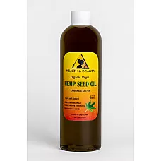 Aceite de semilla de cáñamo portador orgánico sin refinar virgen prensado en frío puro puro 12 oz