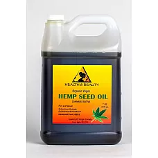 Aceite de semilla de cáñamo portador orgánico sin refinar virgen prensado en frío puro puro 7 lb