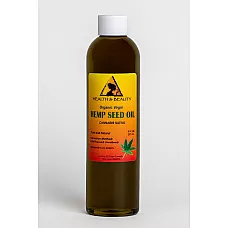 Aceite de semilla de cáñamo portador orgánico sin refinar virgen prensado en frío puro puro 8 oz