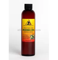 Aceite de jojoba, portador orgánico dorado, sin refinar, prensado en frío, virgen puro, puro, 8 oz