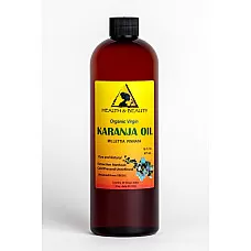 Karanja / pongamia aceite virgen sin refinar orgánico prensado en frío puro puro 16 oz