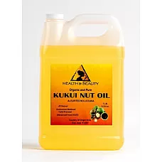 Kukui aceite de nuez portador orgánico prensado en frío natural 100% puro 7 lb