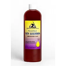Lecitina soja líquido sin blanquear líquido emulsionante estabilizador emoliente puro 32 oz