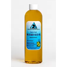 Aceite de mostaza virgen sin refinar orgánico prensado en frío crudo premium fresco puro 12 oz