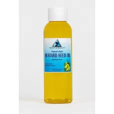 Aceite de mostaza virgen sin refinar orgánico prensado en frío crudo premium fresco puro 2 oz
