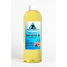 Aceite de semilla de durazno orgánico refinado prensado en frío premium fresco 100% puro 16 oz