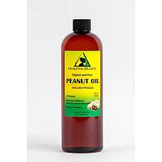 Aceite de cacahuete sin refinar portador orgánico virgen prensado en frío puro crudo 64 oz