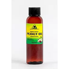 Aceite de maní sin refinar portador orgánico prensado en frío virgen crudo puro 2 oz
