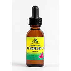 Aceite de semilla de frambuesa roja cuentagotas de vidrio puro orgánico prensado en frío sin refinar 1 oz