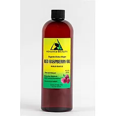 Aceite de semilla de frambuesa roja sin refinar orgánico extra virgen prensado en frío puro 16 oz