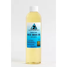 Aceite de salvado de arroz portador orgánico sin refinar virgen prensado en frío puro crudo 8 oz