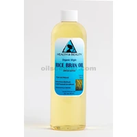 Aceite de salvado de arroz sin refinar orgánico, portador, prensado en frío, puro y crudo 24 oz