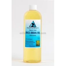  Huile de son de riz non raffinée biologique, huile végétale de support, pressée à froid, pure 16 oz