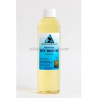 Aceite de salvado de arroz sin refinar orgánico, portador, prensado en frío, puro y crudo 8 oz