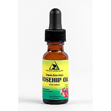 Aceite de semilla de rosa mosqueta sin refinar virgen orgánico prensado en frío cuentagotas de vidrio puro 0.5 oz