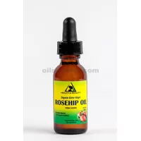 Aceite de semilla de rosa mosqueta sin refinar virgen orgánico prensado en frío cuentagotas de vidrio puro 1 oz