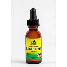 Rosehip seed oil unrefined organic virgin cold pressed pure glass dropper 1 oz