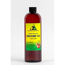 Aceite de semilla de rosa mosqueta sin refinar orgánico extra virgen prensado en frío premium puro 16 oz