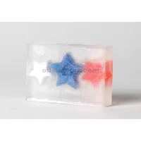 Patriótico spangled banner star todo regalo hecho a mano natural barra de jabón de glicerina 3 oz