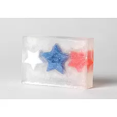 Patriótico spangled banner star todo regalo hecho a mano natural barra de jabón de glicerina 3 oz