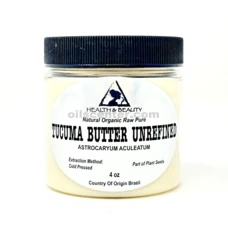 Mantequilla de Tucuma Sin Refinar Orgánica Extra Virgen Natural Cruda 100% Pura 4 oz