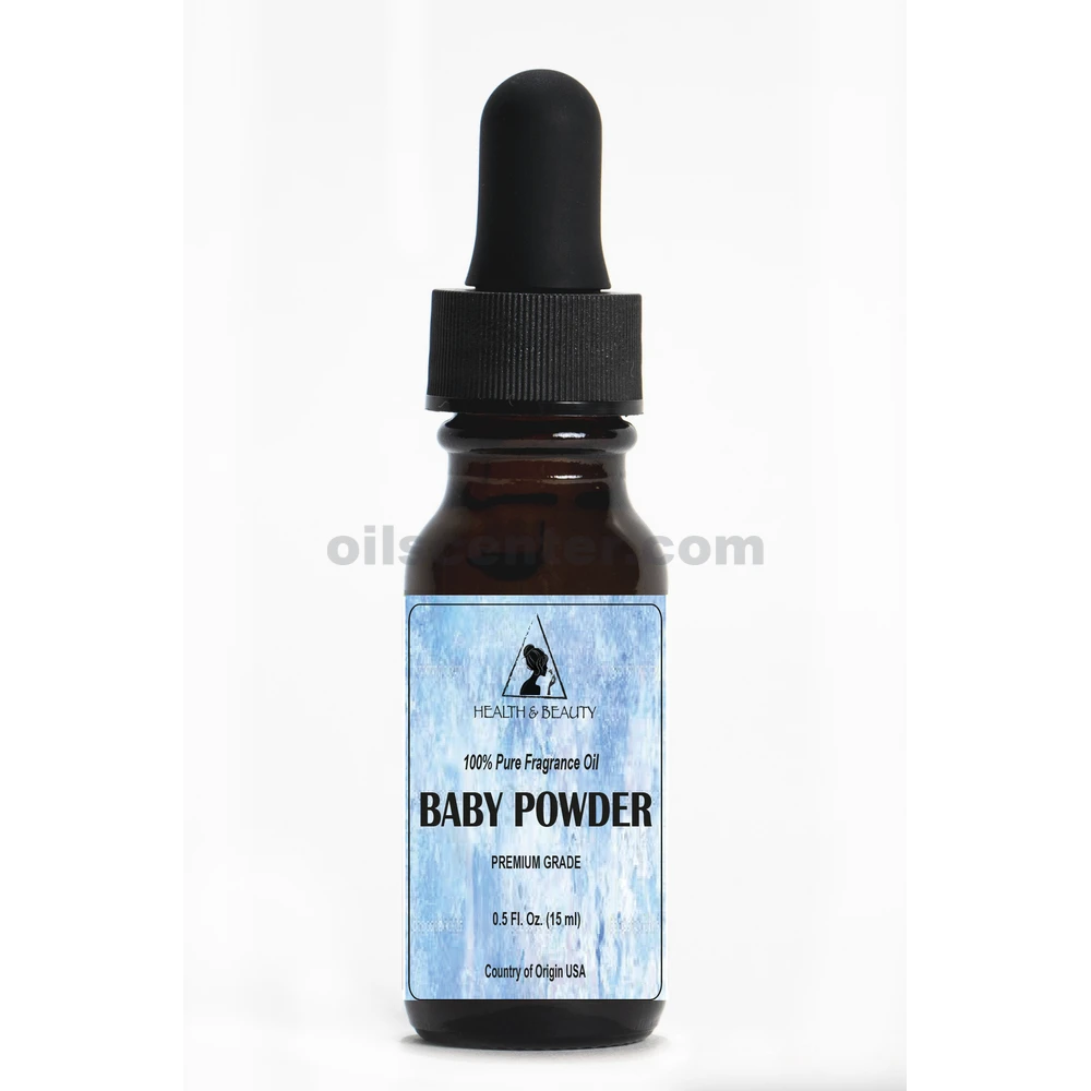 Baby Powder Fragancia Aceite orgánico premium 100% puro gotero de vidrio 0.5 oz, 15 ml