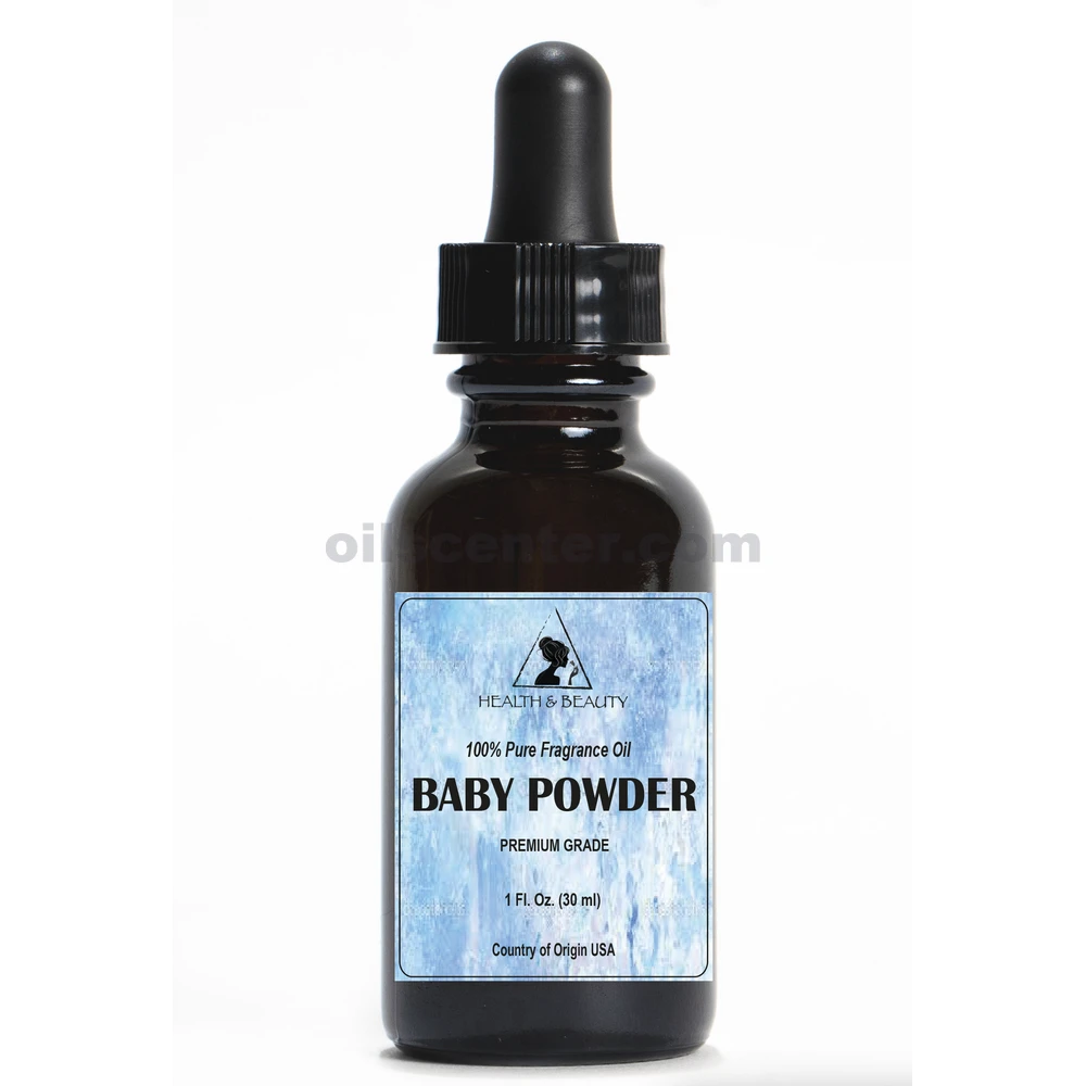 Baby Powder Fragancia Aceite orgánico premium 100% puro gotero de vidrio 1.0 oz, 30 ml