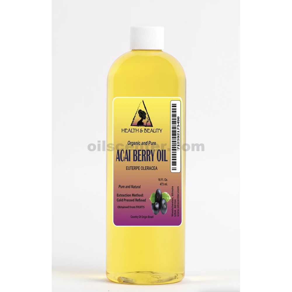 Aceite de baya de Acai refinado orgánico prensado en frío premium natural puro 48 oz