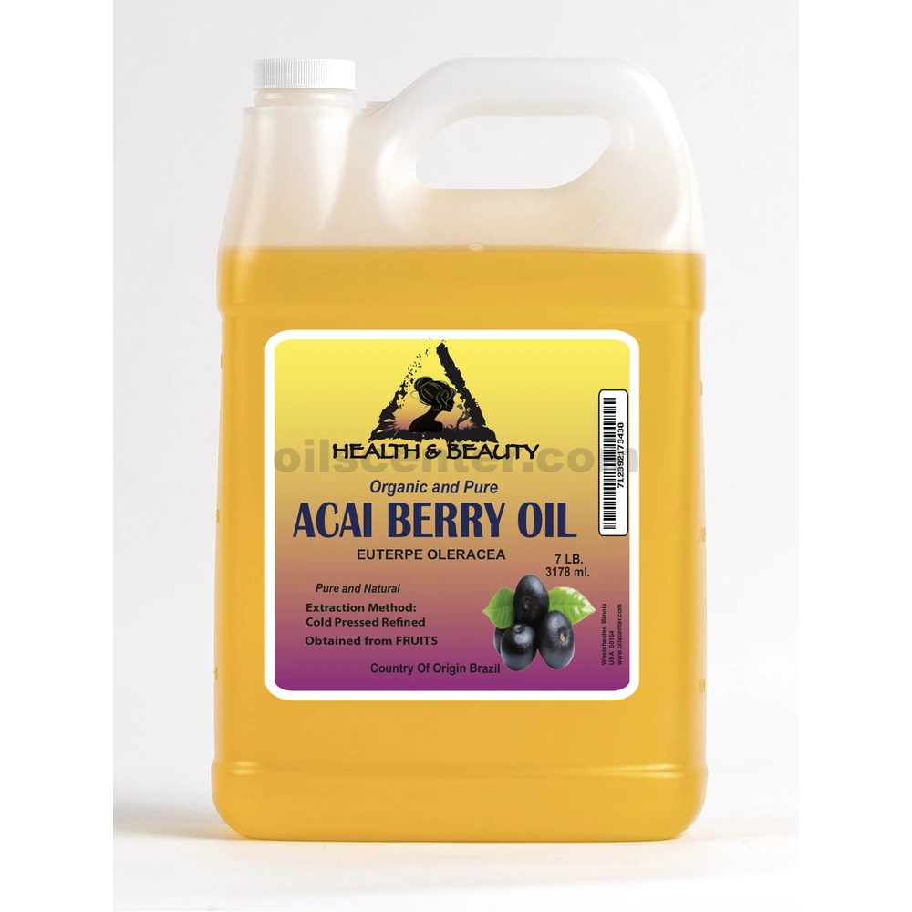 Aceite de baya de Acai refinado orgánico prensado en frío premium natural puro 7 lb