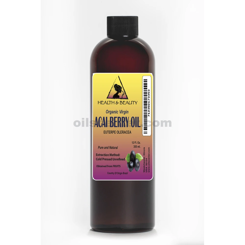 Acai Berry Oil Unrefined Organic Virgin Cold Pressed Premium Natural Pure 24 oz