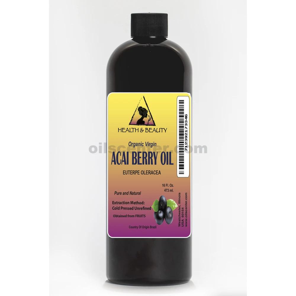 Acai Berry Oil Unrefined Organic Virgin Cold Pressed Premium Natural Pure 48 oz