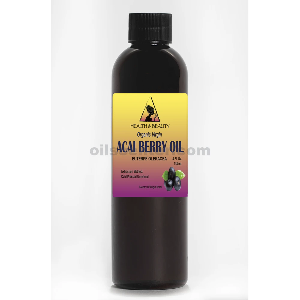 Acai Berry Oil Unrefined Organic Virgin Cold Pressed Premium Natural Pure 4 oz
