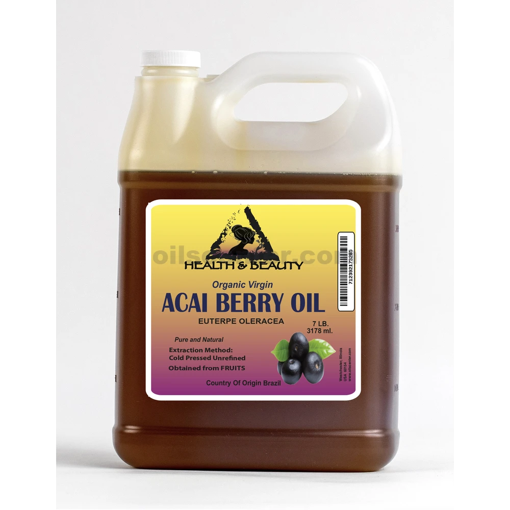 Acai Berry Oil Unrefined Organic Virgin Cold Pressed Premium Natural Pure 7 lb