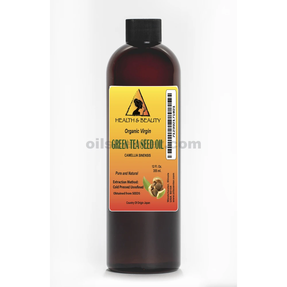 Huile de graines de thé vert non raffinée biologique pressée à froid vierge naturelle crue 100 % pure 24 oz