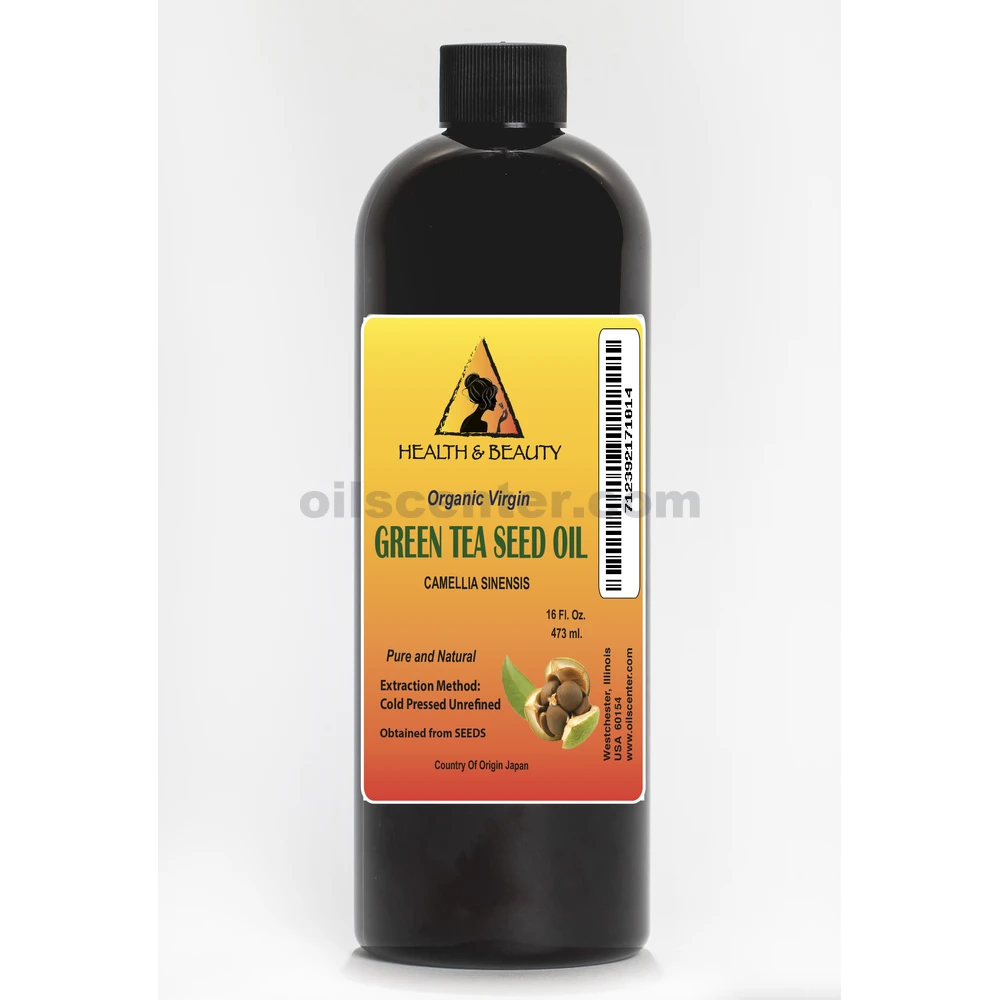 Huile de graines de thé vert non raffinée biologique pressée à froid vierge naturelle crue 100 % pure 64 oz