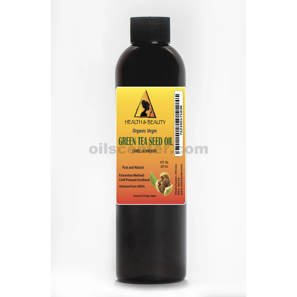 Huile de graines de thé vert non raffinée biologique pressée à froid vierge naturelle crue 100 % pure 8 oz