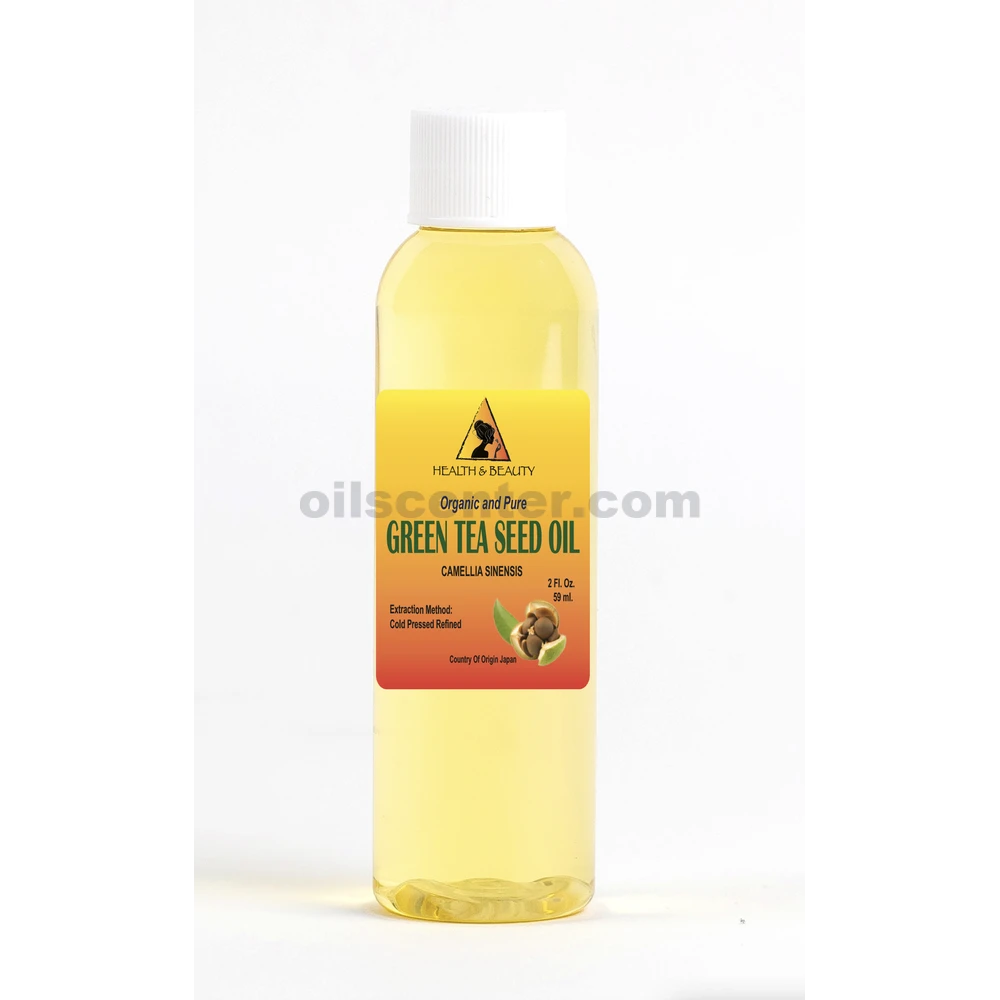 Huile de graines de thé vert raffinée biologique pressée à froid naturelle crue 100 % pure 2 oz
