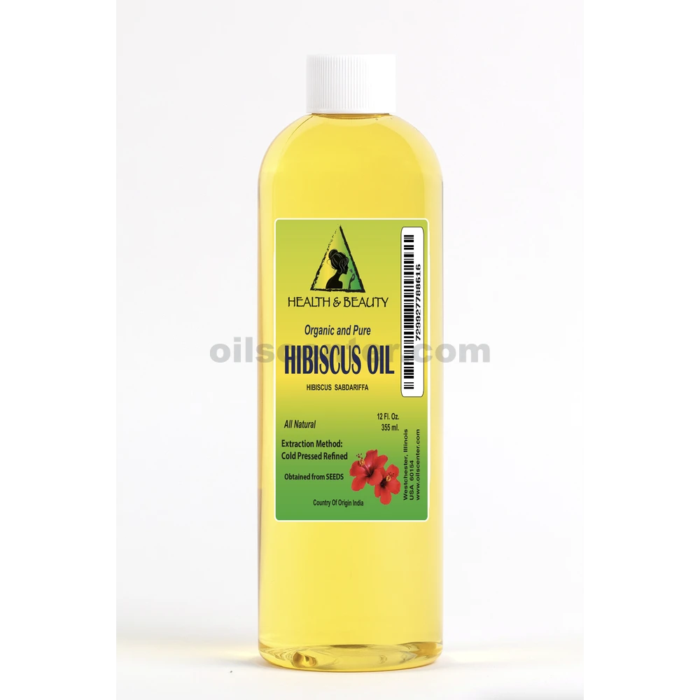 Aceite de Semilla de Hibisco Refinado, Orgánico, Prensado en Frío, Natural, 100% Puro 24 oz
