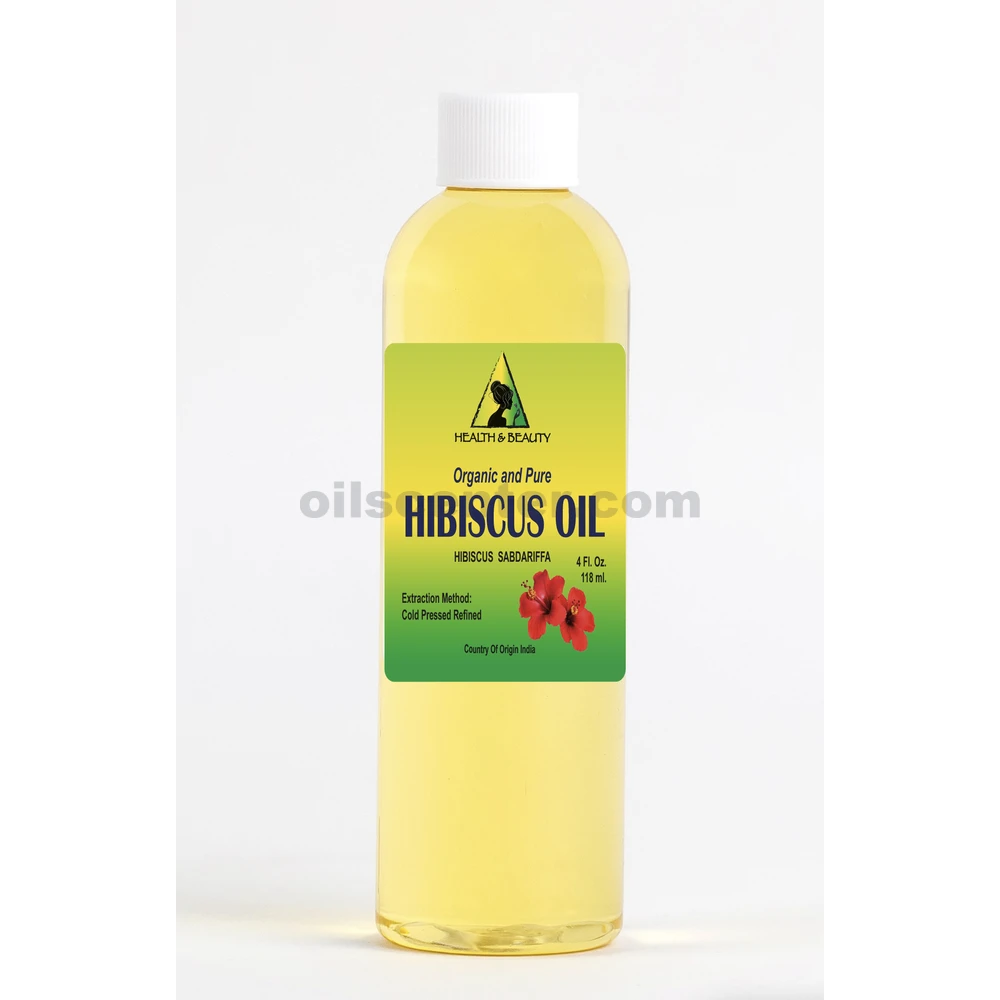 Aceite de Semilla de Hibisco Refinado, Orgánico, Prensado en Frío, Natural, 100% Puro 4 oz